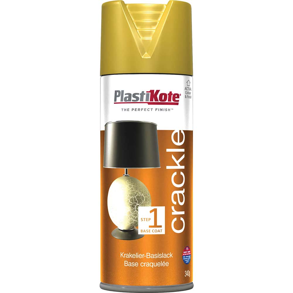 Image of Plastikote Crackle Touch Aerosol Spray Paint Gold 400ml