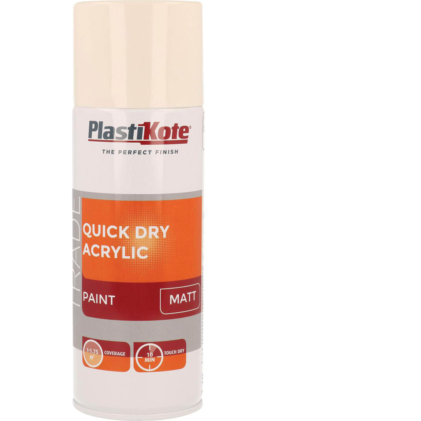 Plastikote Trade Quick Dry Acrylic Spray Paint Matt Magnolia 400ml
