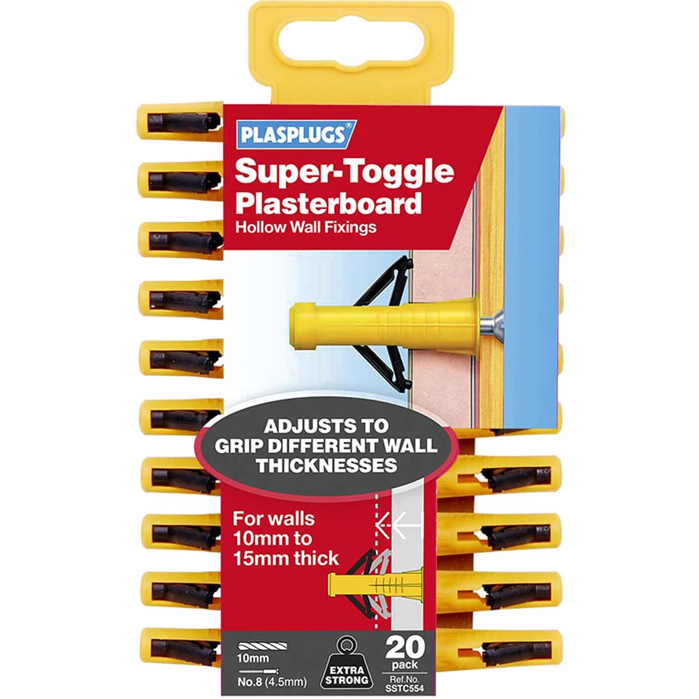 Photo of Plasplugs Heavy Duty Super Toggle Hollow Wall Cavity Anchors Pack Of 20