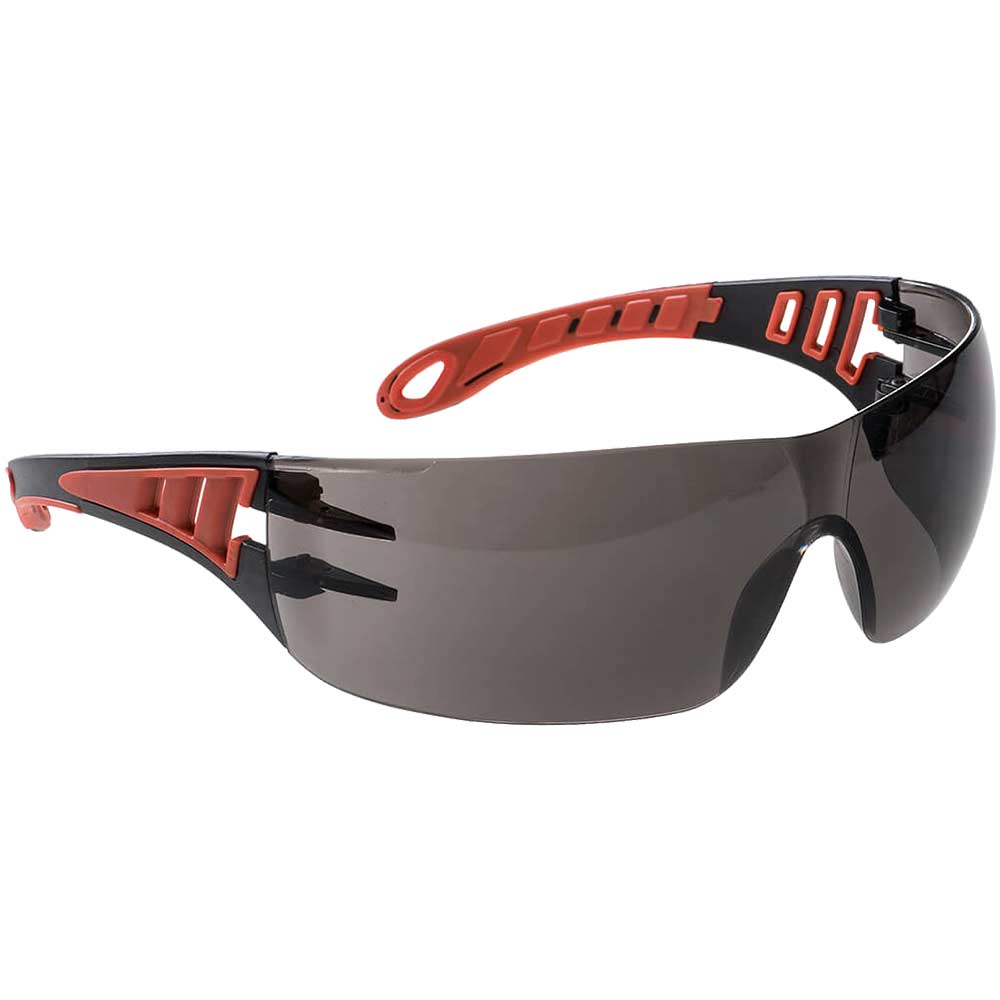 Image of Portwest Tech Look Safety Glasses Red Smoke