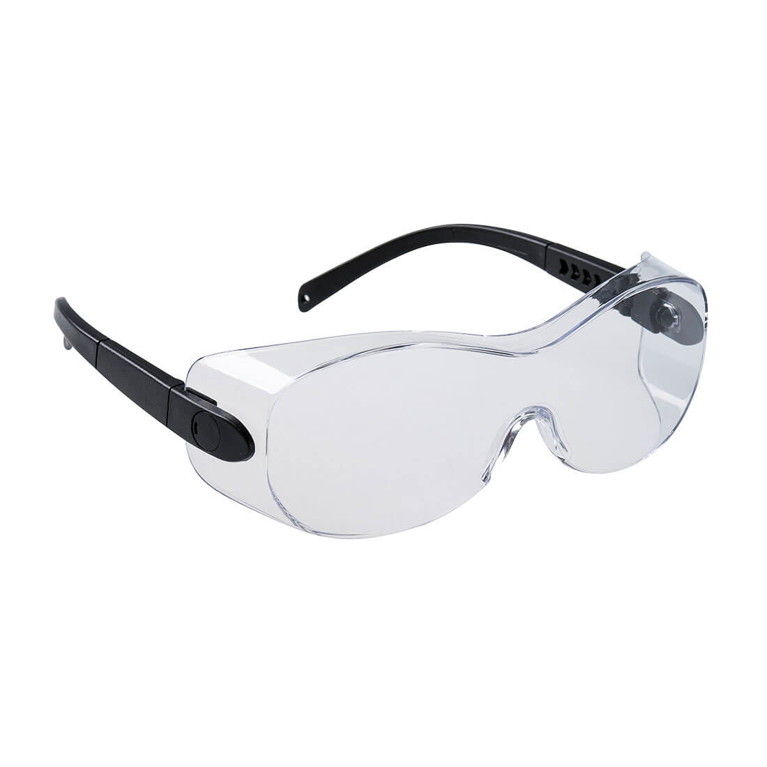 Image of Portwest Coverspecs Safety Glasses Black Clear