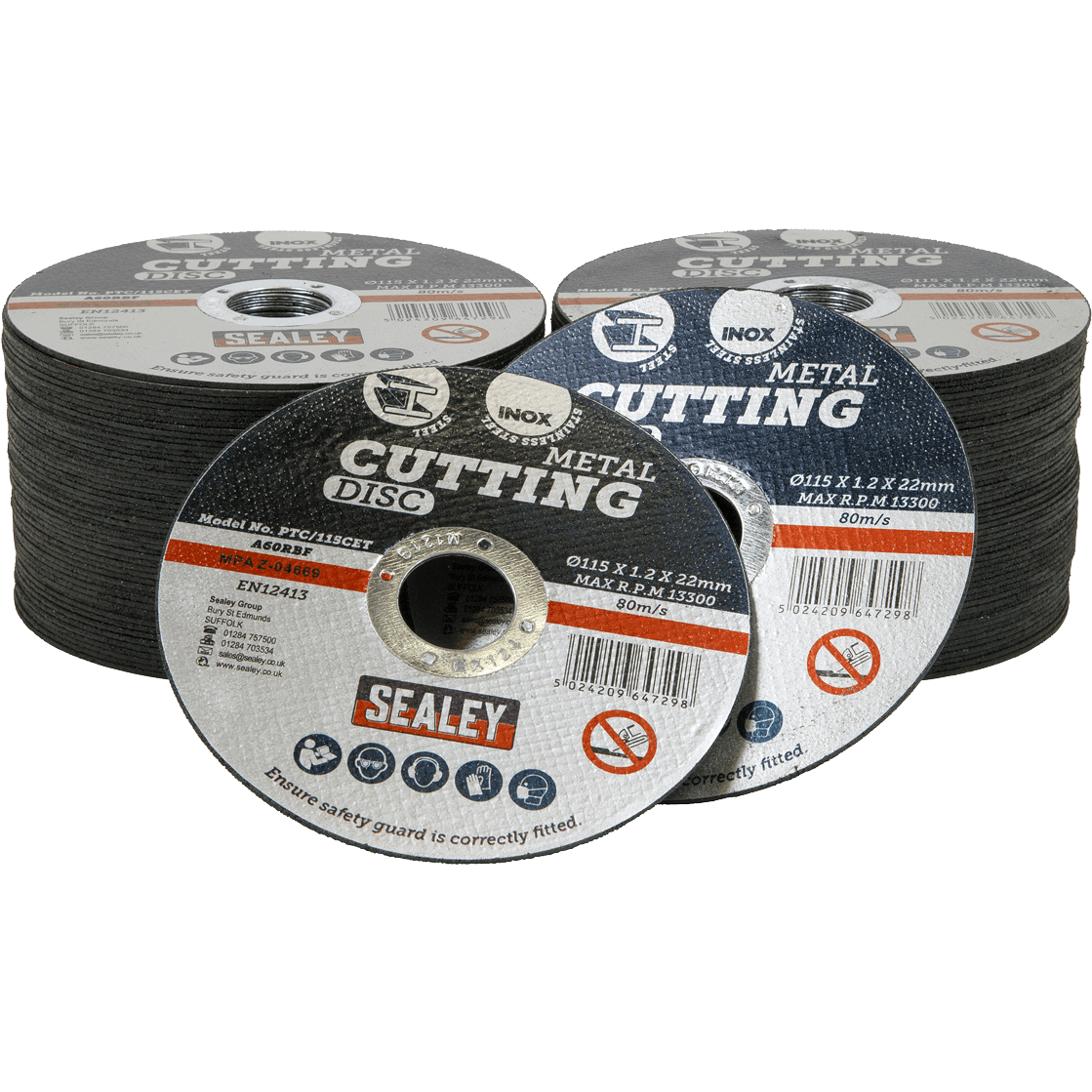 Sealey Metal Cutting Disc 115mm 1.2mm Pack of 100