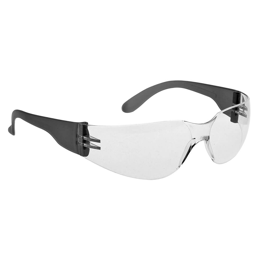 Image of Portwest Wrap Around Safety Glasses Black Clear