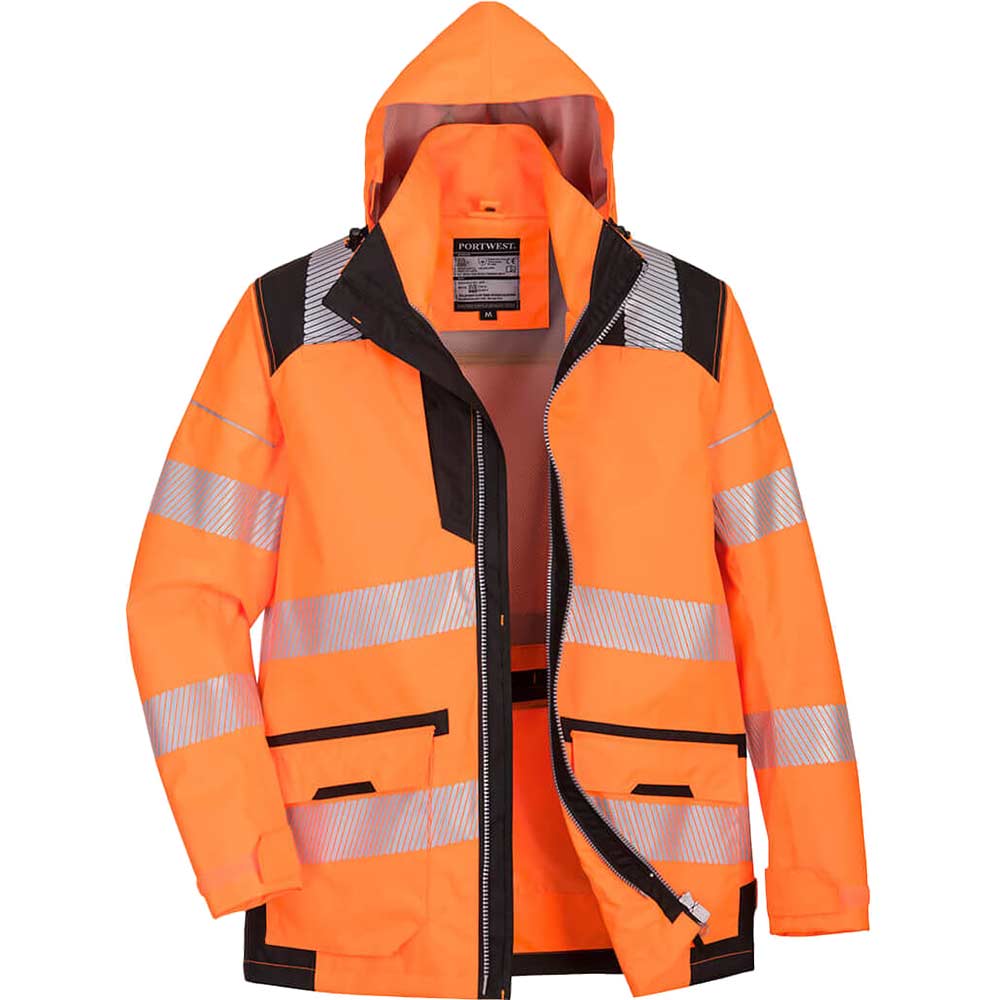 Oxford Weave 300D Class 3 PW3 Hi Vis 5 in 1 Jacket Orange / Black 2XL