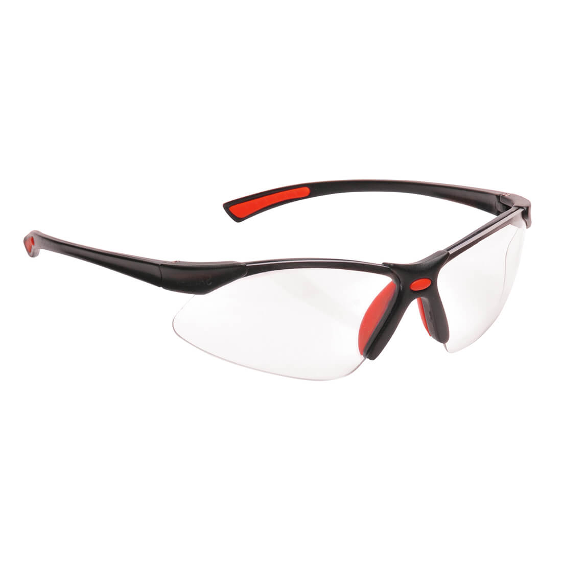 Image of Portwest Bold Pro Safety Glasses Red Clear