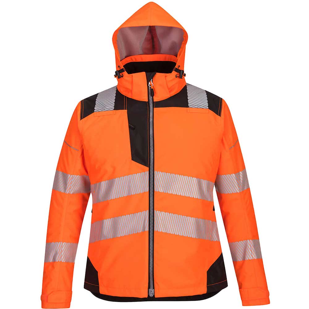 Oxford Weave 300D PW3 Womens Class 2 Hi Vis Jacket Orange / Black 2XL