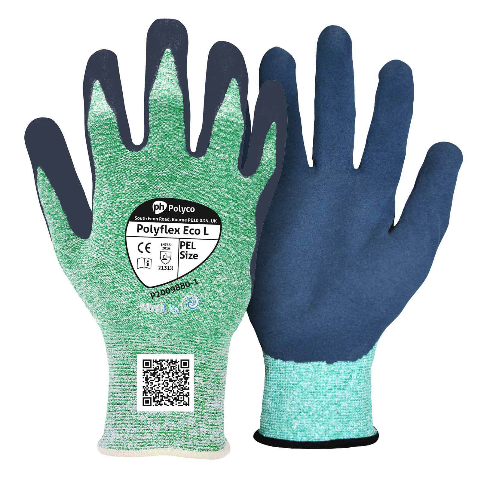 Image of Polyco PEL Polyflex ECO L Latex Coated Gloves L