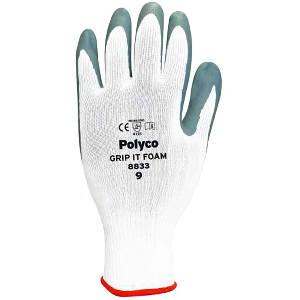 Image of Polyco Grip It Foam Safety Nitrile Gloves L