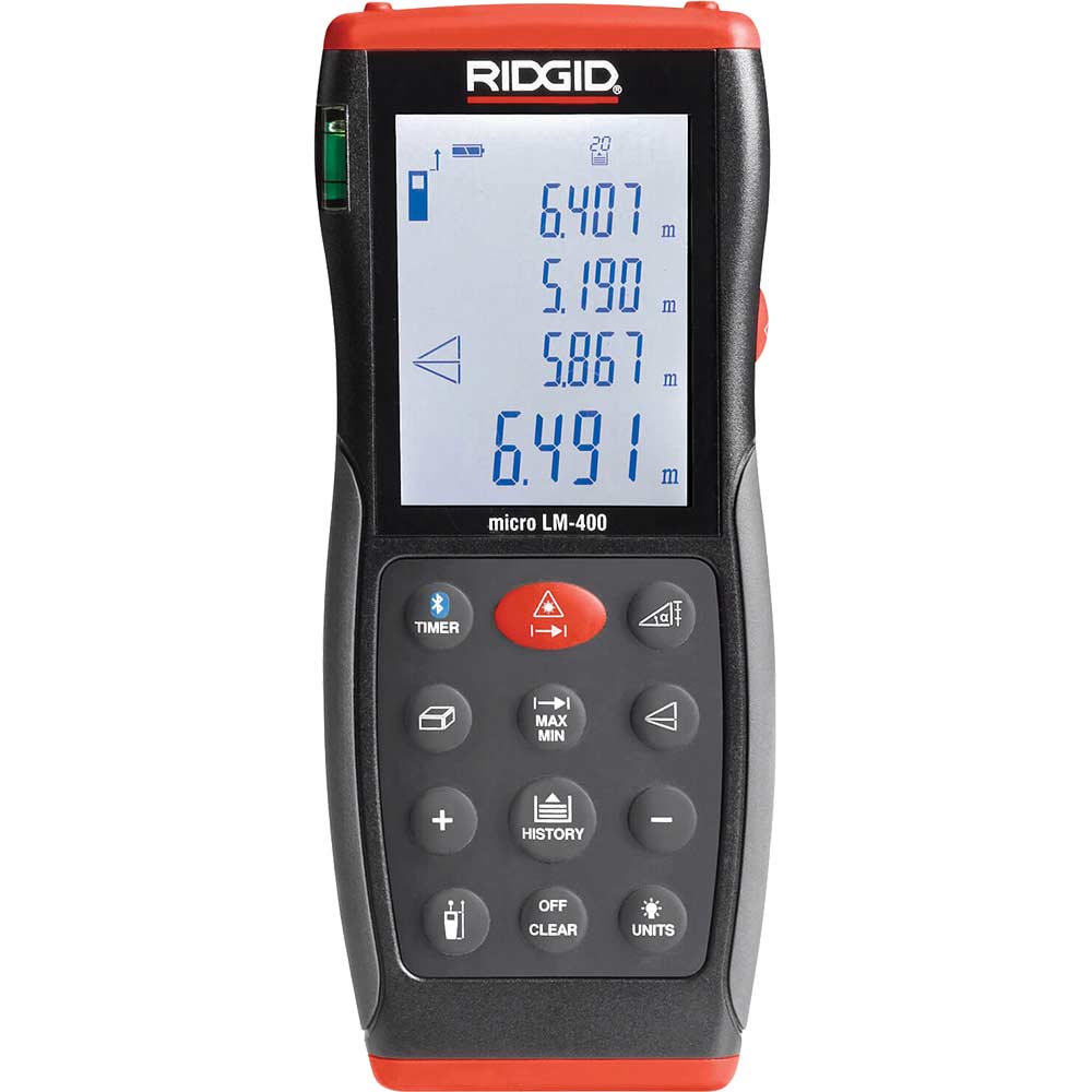 Photo of Ridgid Micro Lm400 Advanced Distance Laser Measure 70m Range 70m / 229ft