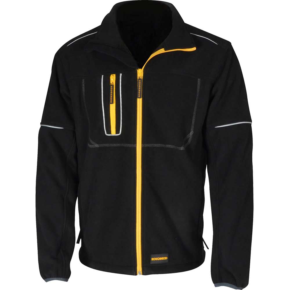 Roughneck Mens Wind Blocker Fleece Jacket with Reflective Piping Jackets