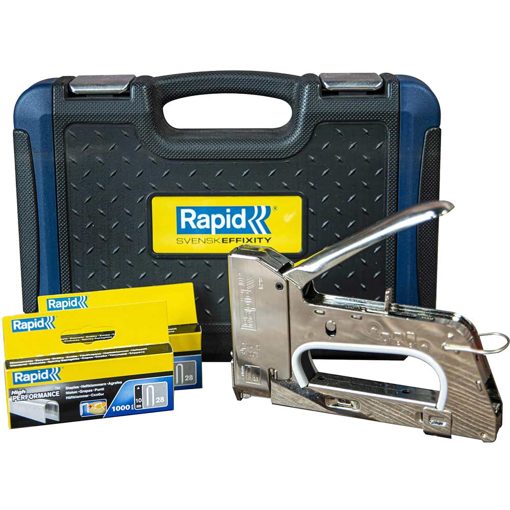 Rapid R28 Heavy Duty Cable Tacker Starter Kit in Carry Case Staplers