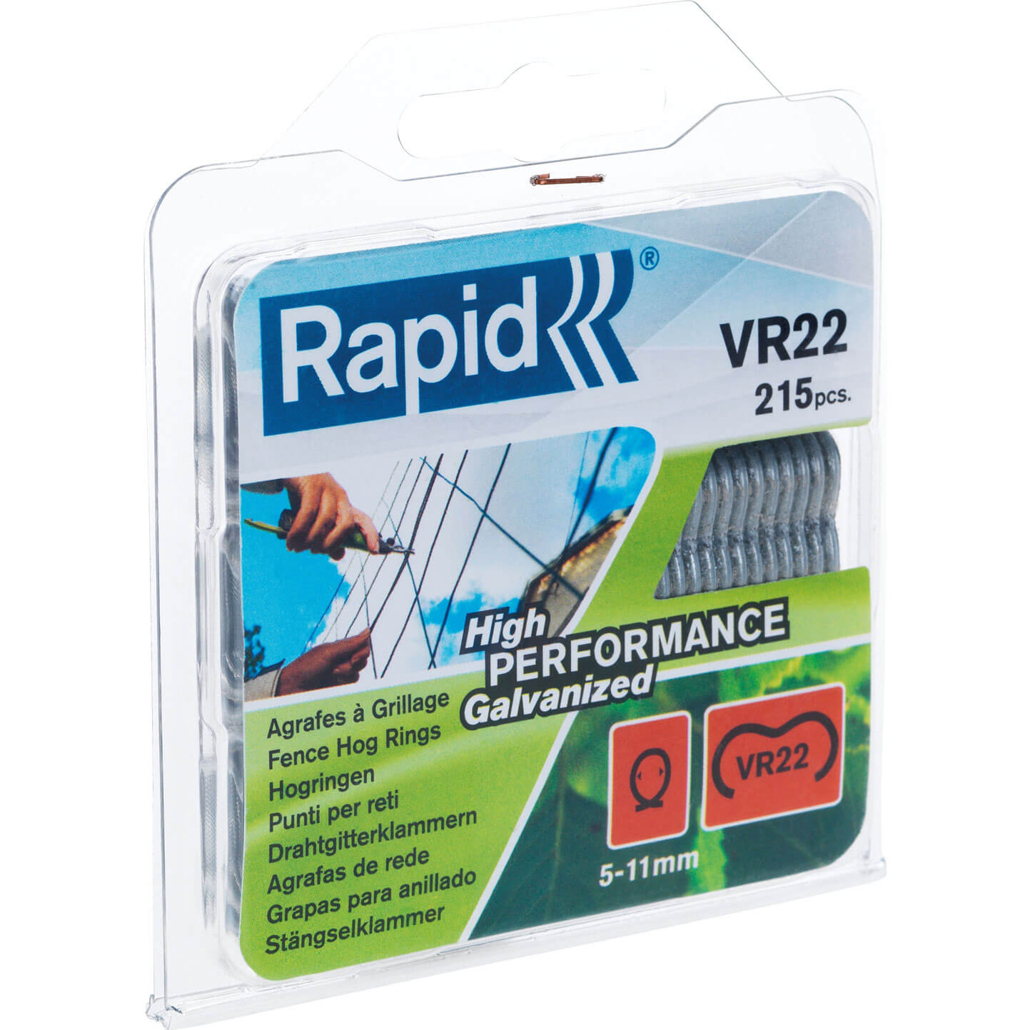 Image of Rapid VR22 Fence Hog Rings Galvanised Pack of 215