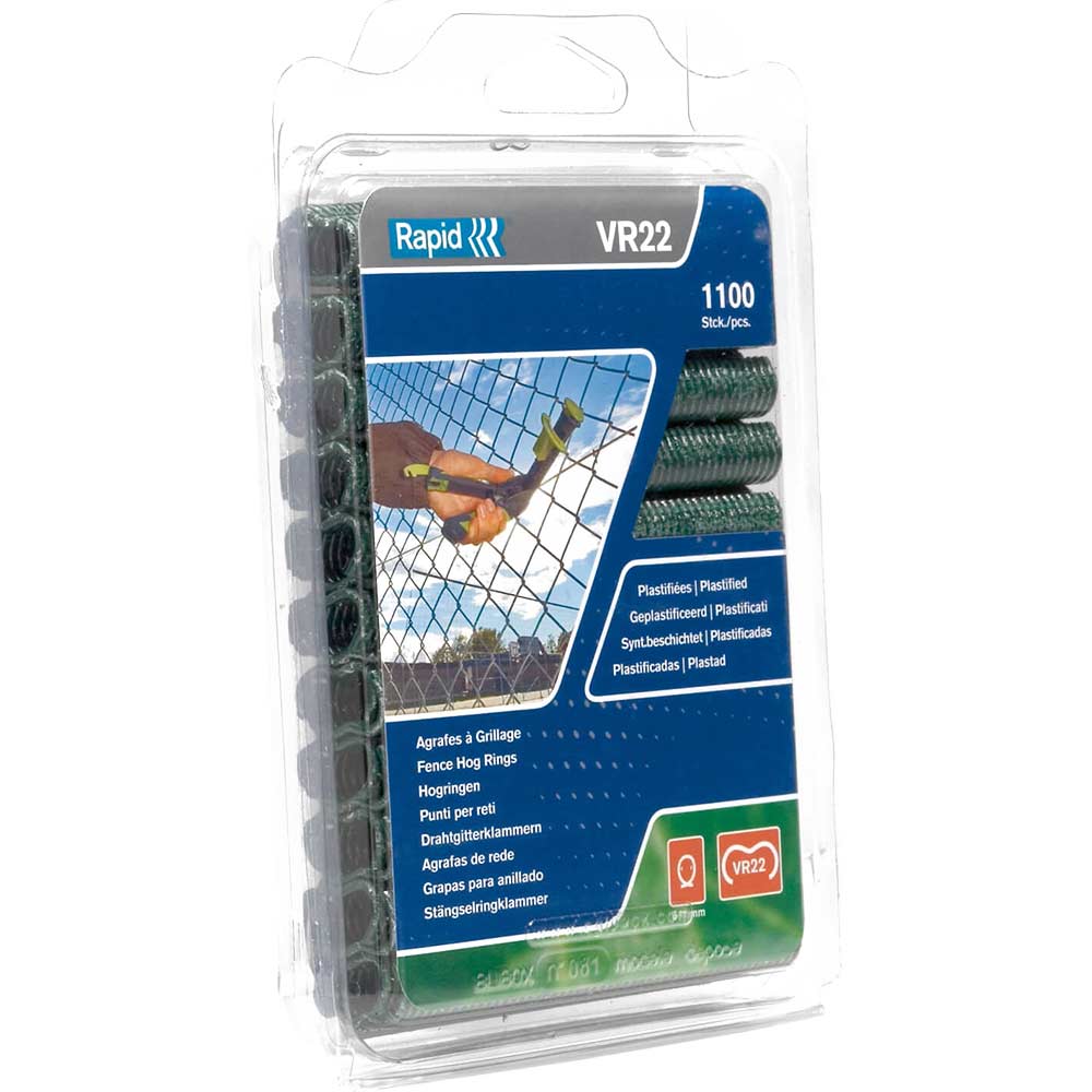 Photo of Rapid Vr22 Fence Hog Rings Green Pack Of 1100
