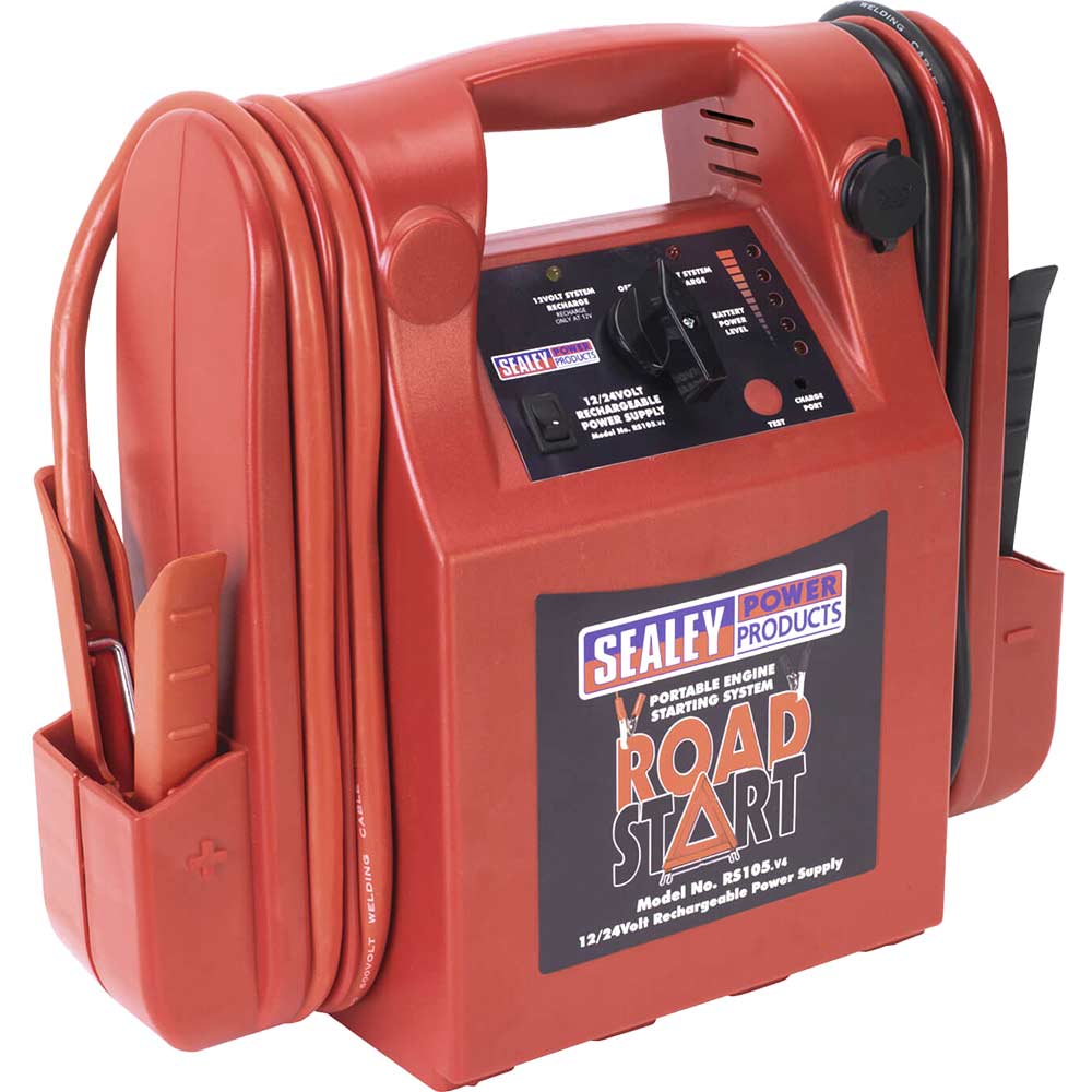 Image of Sealey RS105 RoadStart Emergency Jump Starter and Power Pack 12v or 24v