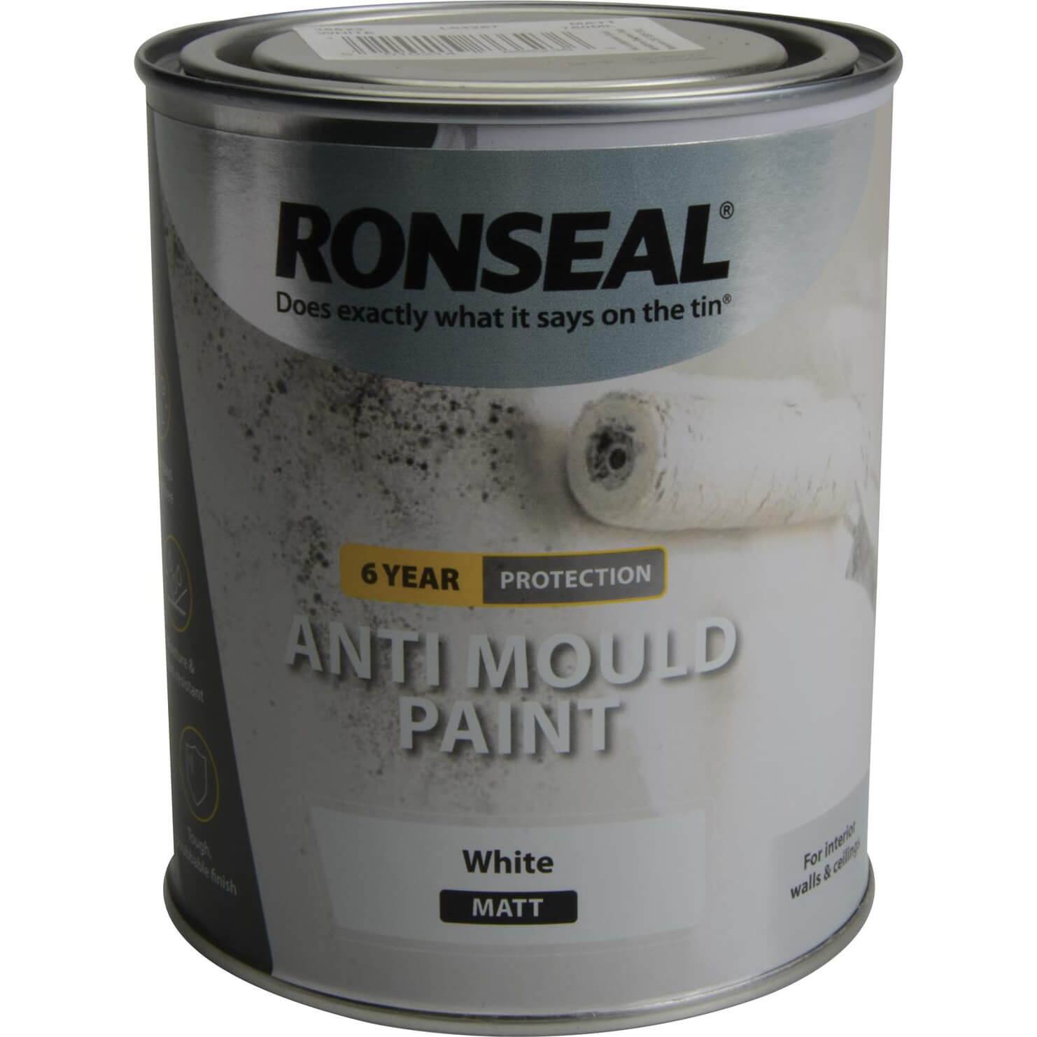 Image of Ronseal Anti Mould Paint White Matt 750ml