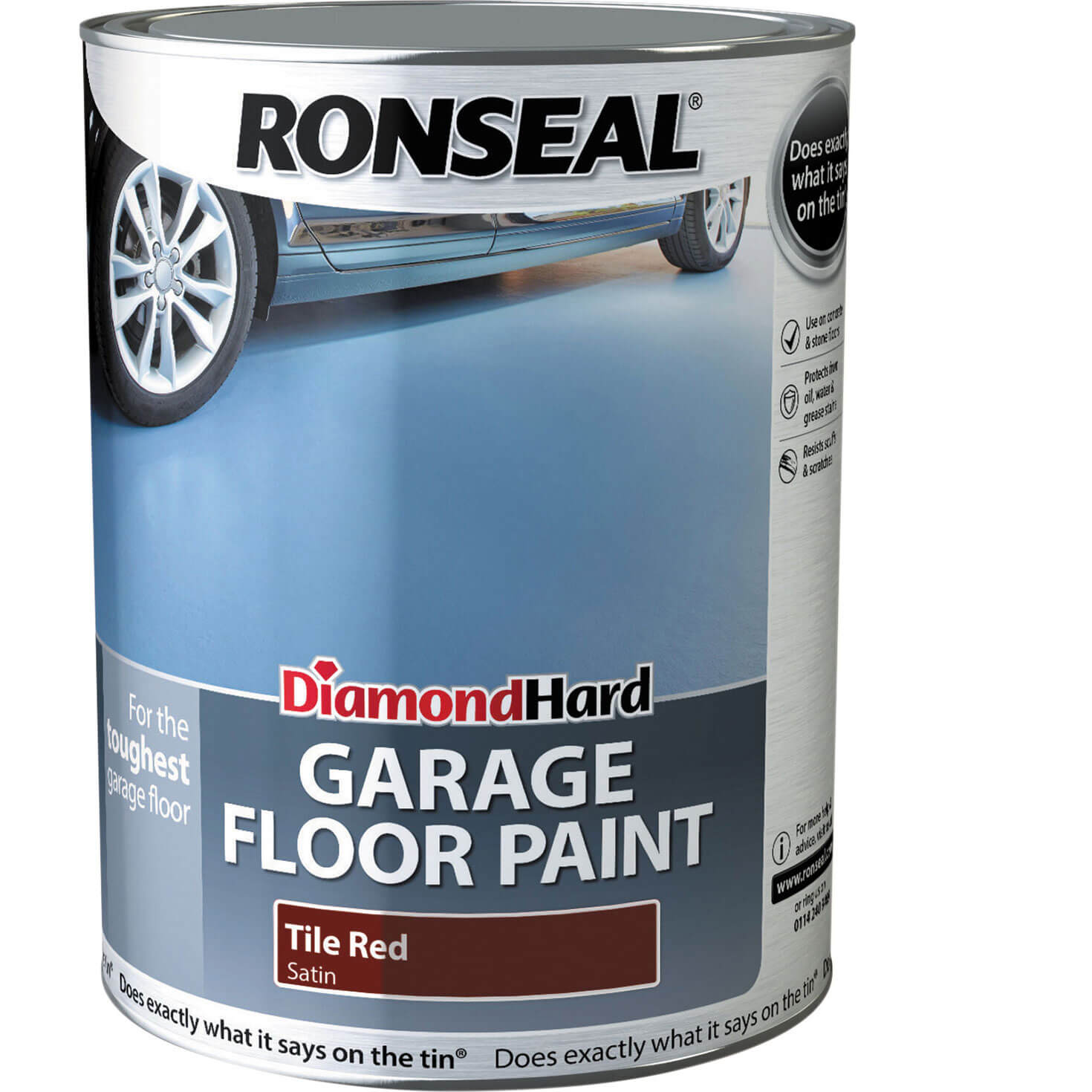 Ronseal Diamond Hard Garage Floor Paint Tile Red 5l