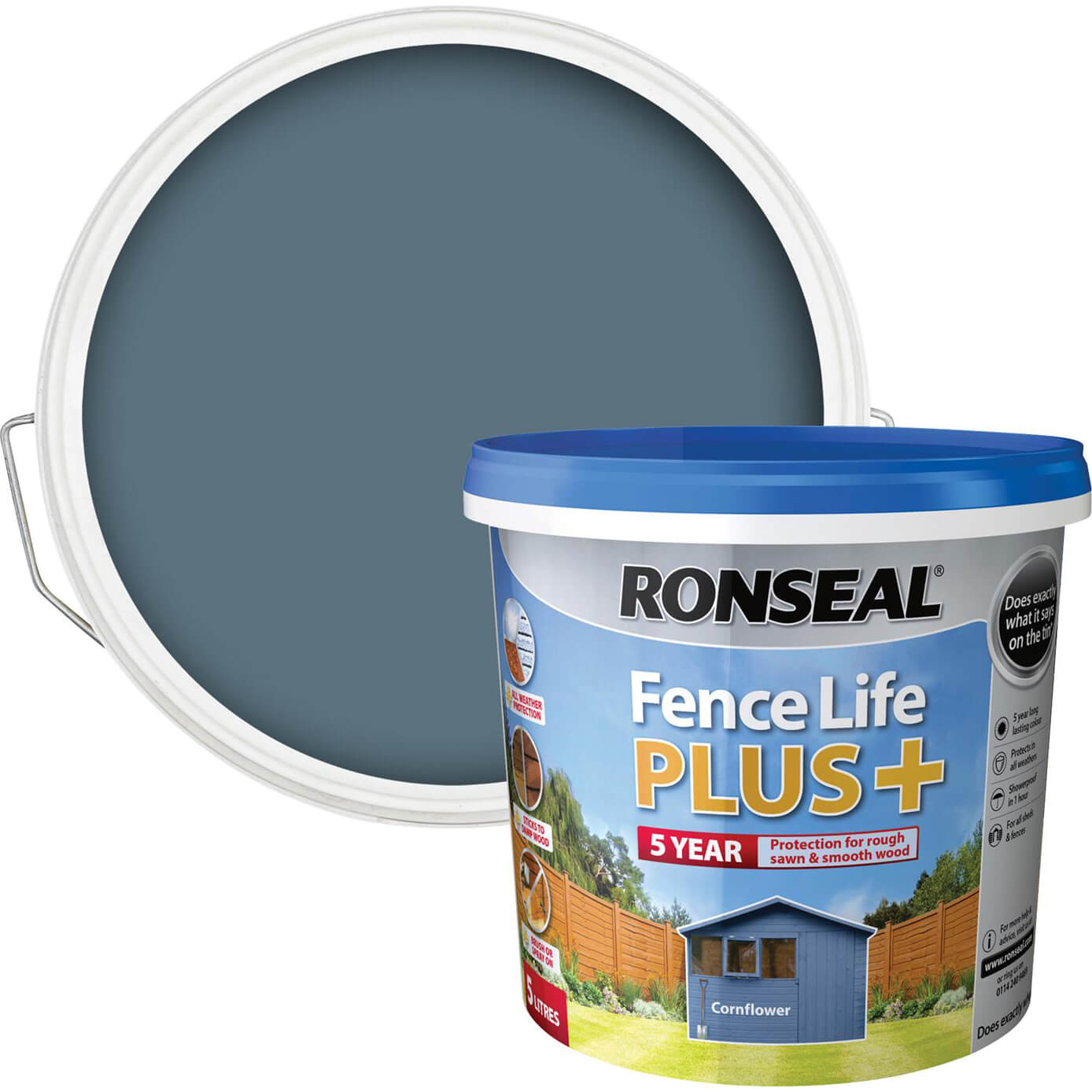 Ronseal Fence Life Plus Cornflower 5l