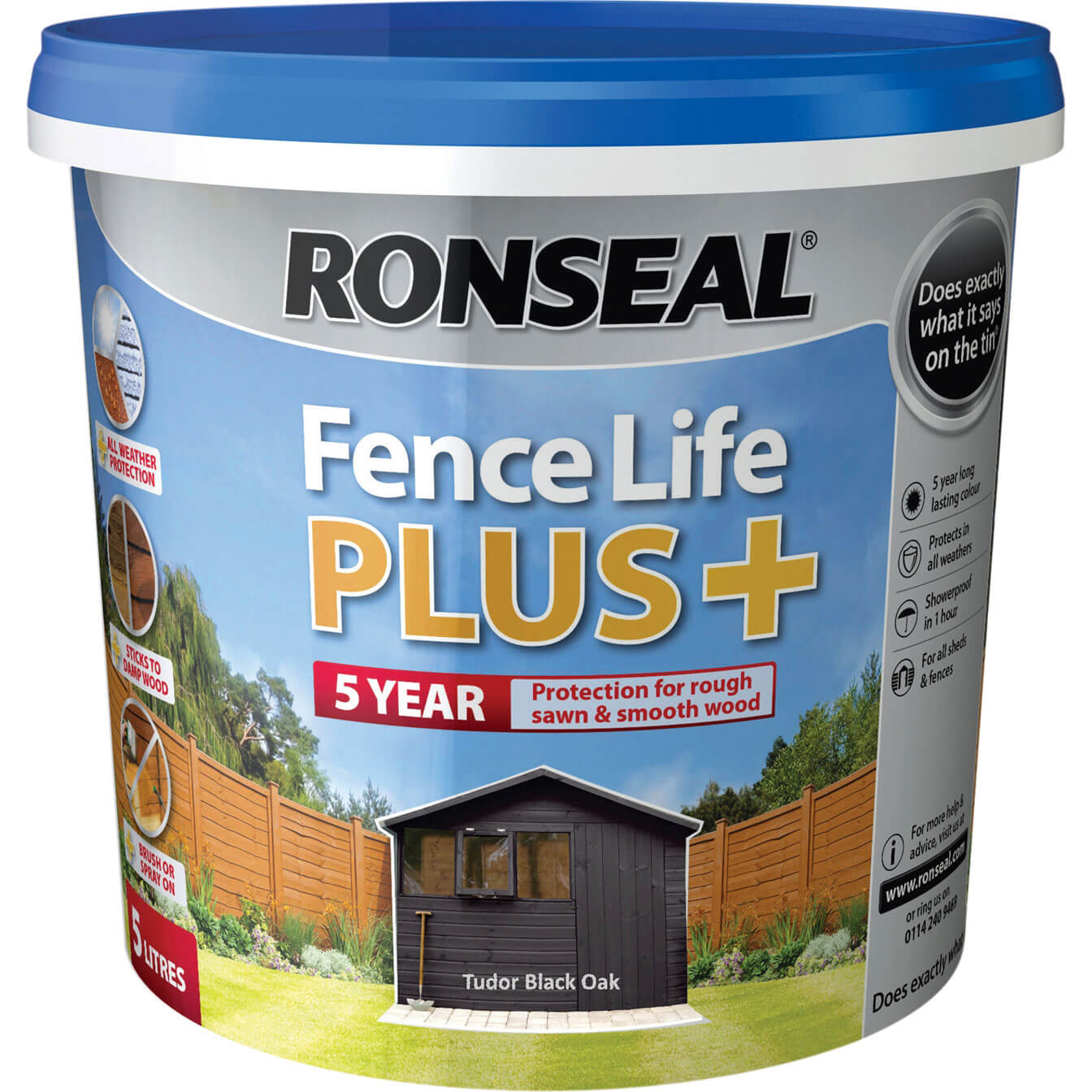 Ronseal Fence Life Plus Tudor Black 5l