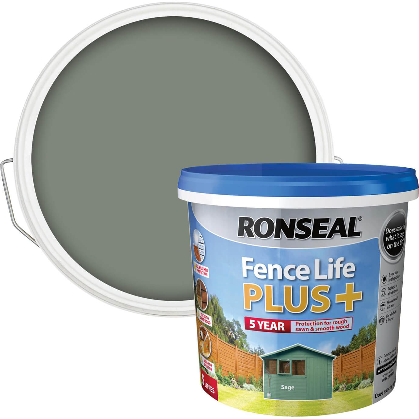 Ronseal Fence Life Plus Sage 5l