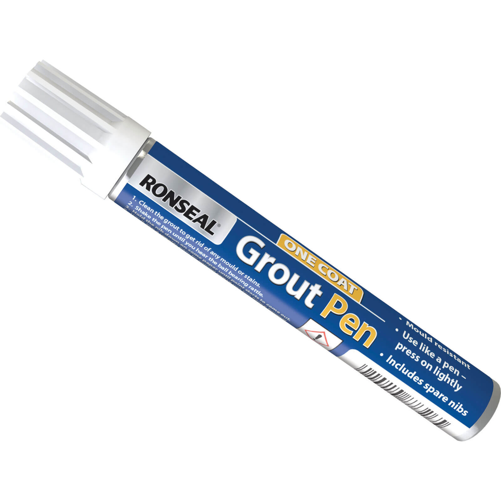Image of Ronseal One Coat Grout Pen Brilliant White 7ml