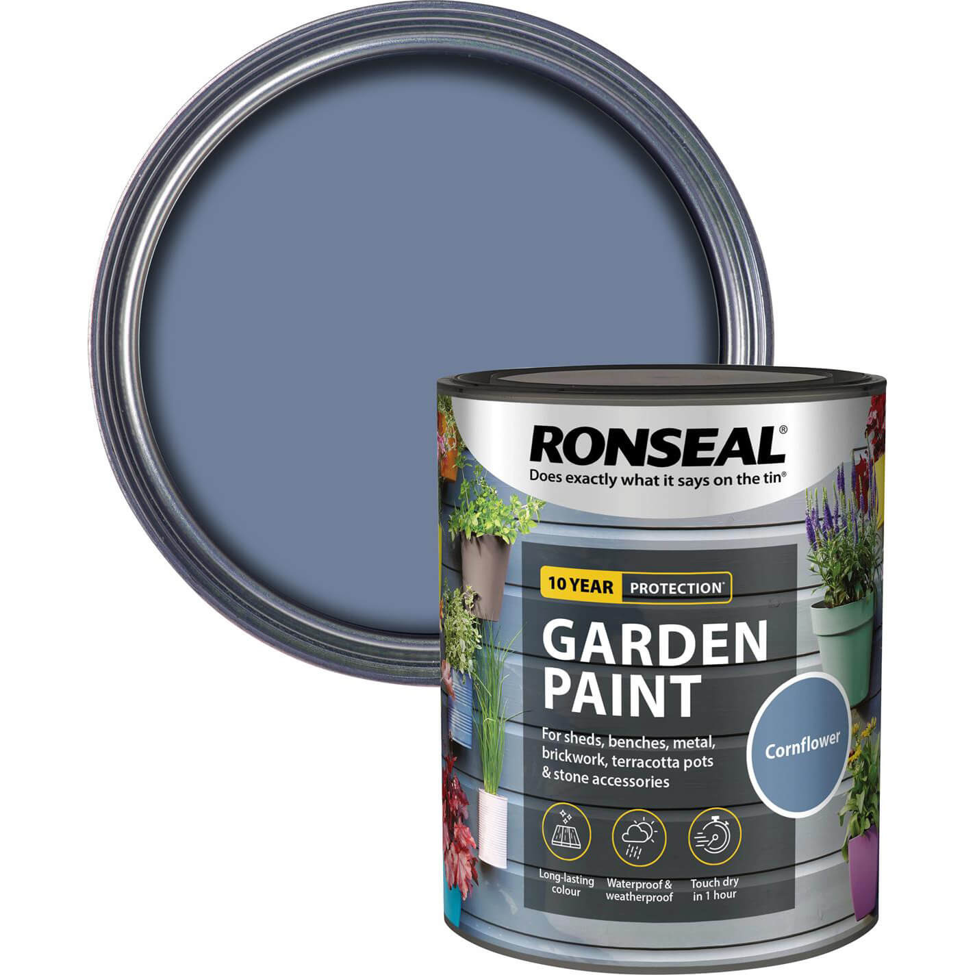 Photo of Ronseal General Purpose Garden Paint Cornflower 750ml