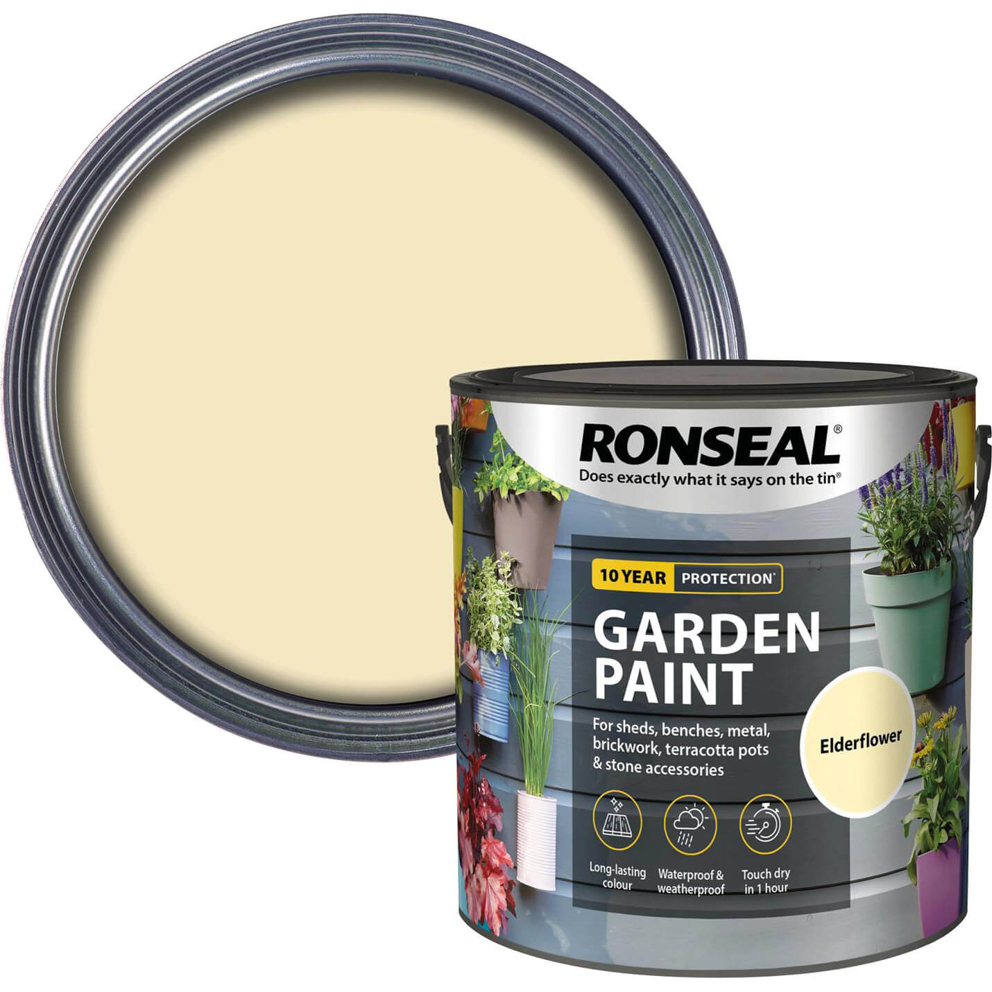 Ronseal General Purpose Garden Paint Elderflower 2.5l