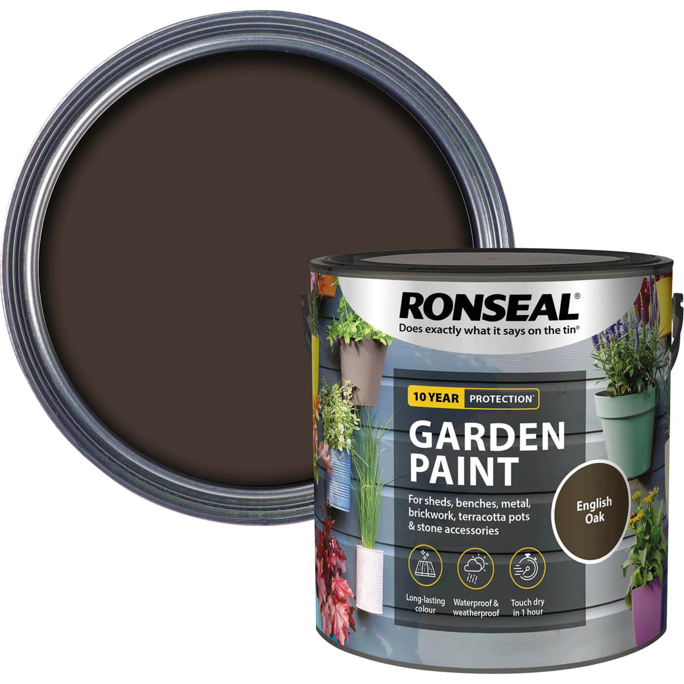 Ronseal General Purpose Garden Paint English Oak 2.5l
