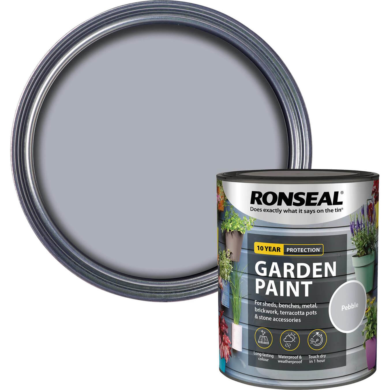 Photo of Ronseal General Purpose Garden Paint Pebble 750ml