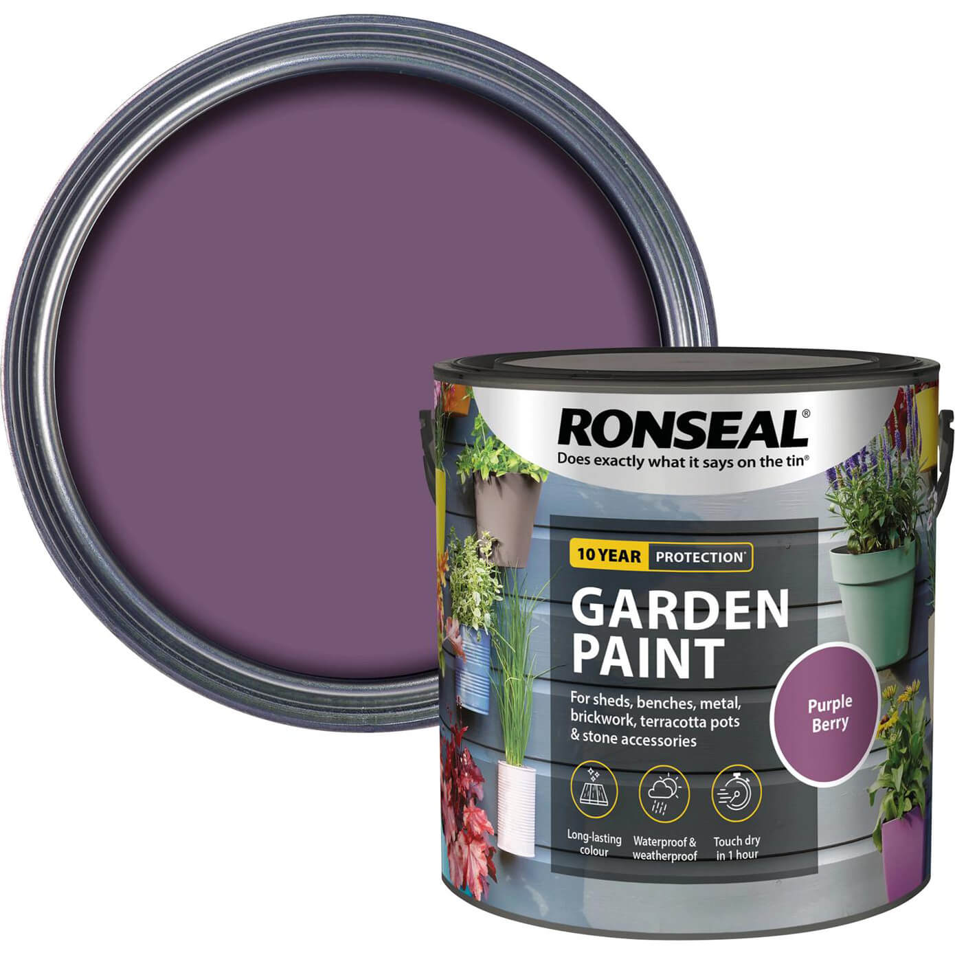 Ronseal General Purpose Garden Paint Purple Berry 2.5l