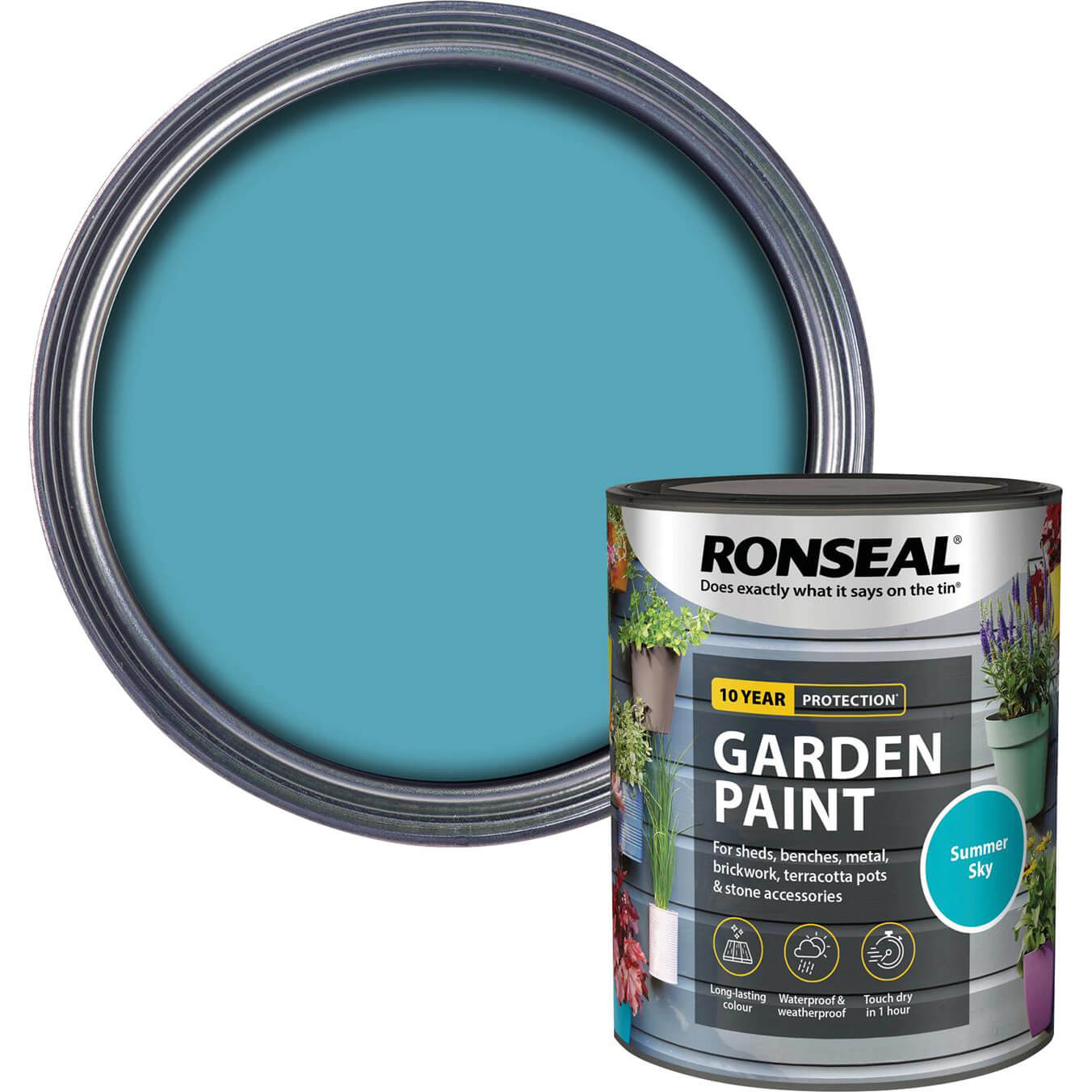 Photo of Ronseal General Purpose Garden Paint Summer Sky 750ml