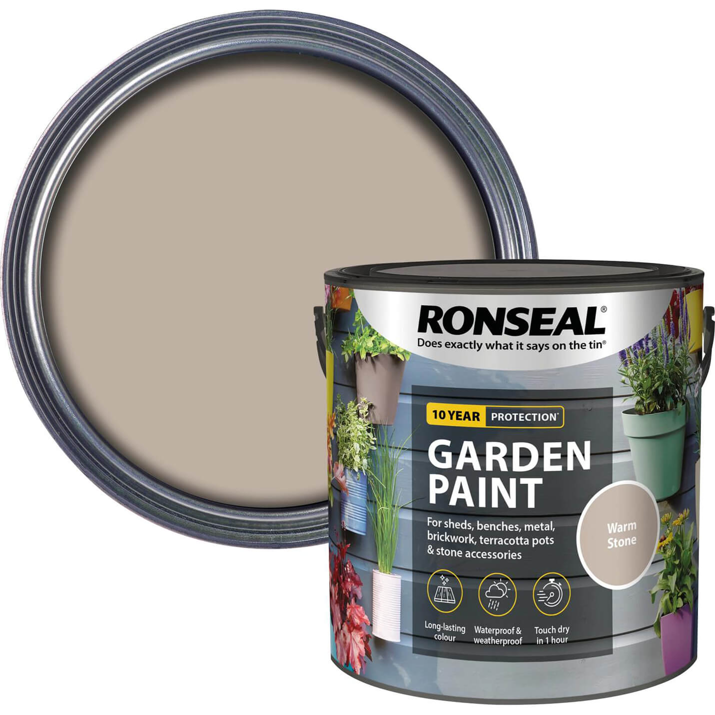 Photo of Ronseal General Purpose Garden Paint Warm Stone 2.5l