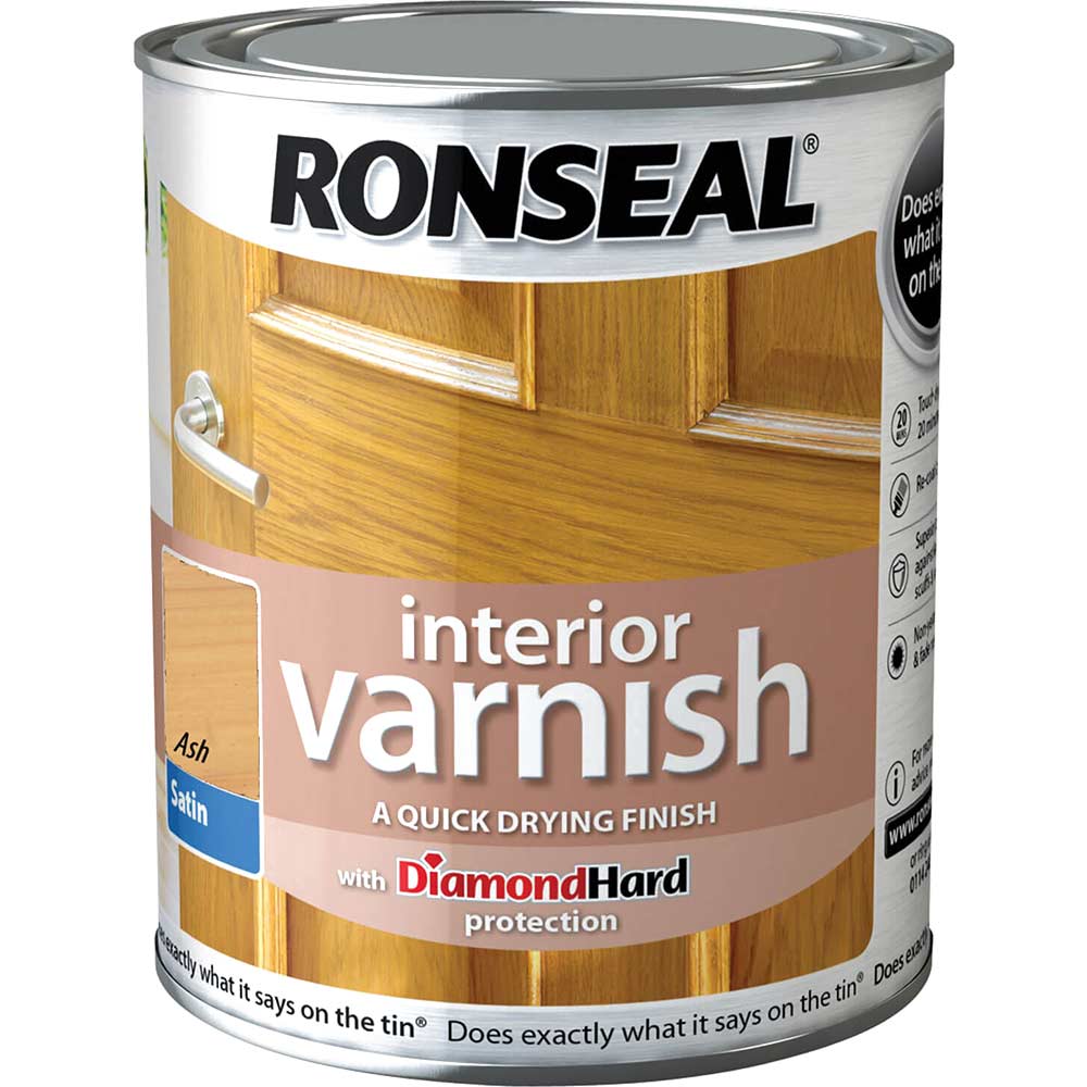 Photo of Ronseal Interior Satin Quick Dry Varnish Ash 250ml