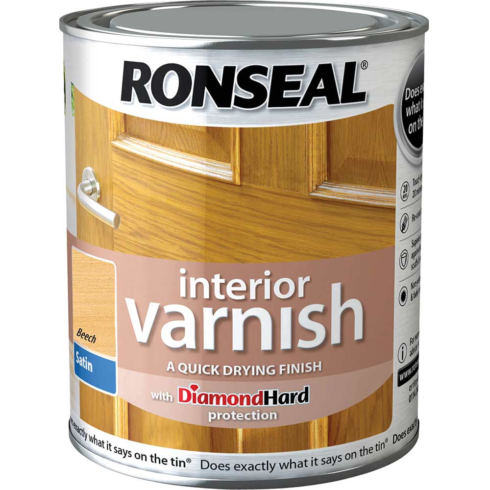 Photo of Ronseal Interior Satin Quick Dry Varnish Beech 250ml