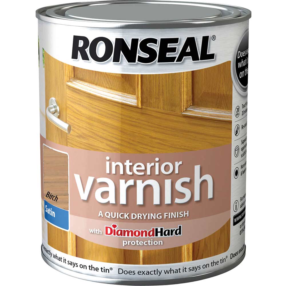 Photo of Ronseal Interior Satin Quick Dry Varnish Birch 250ml