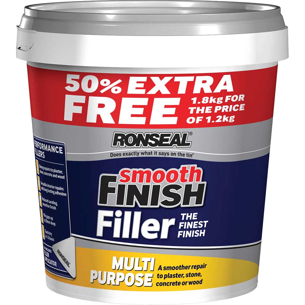 Photo of Ronseal Smooth Finish Multi Purpose Interior Wall Ready Mix Filler 1.8kg
