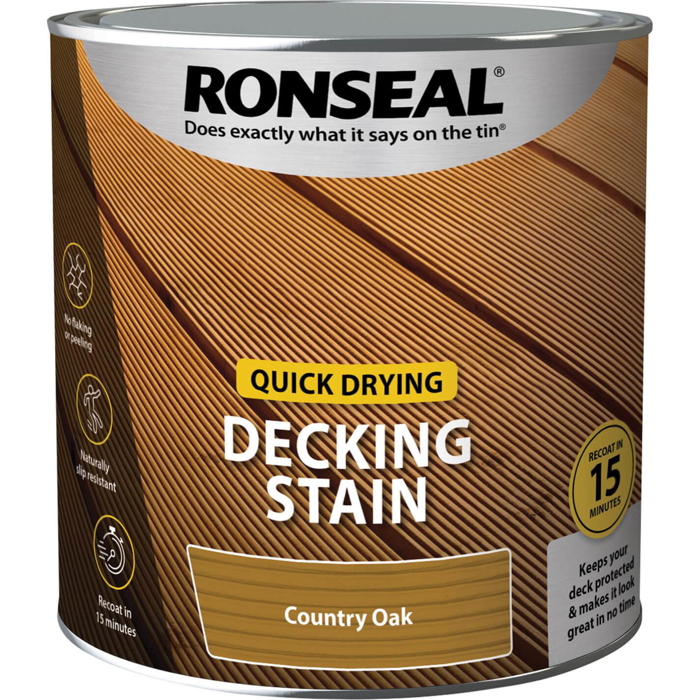 Ronseal Quick Drying Decking Stain 2.5l Oak