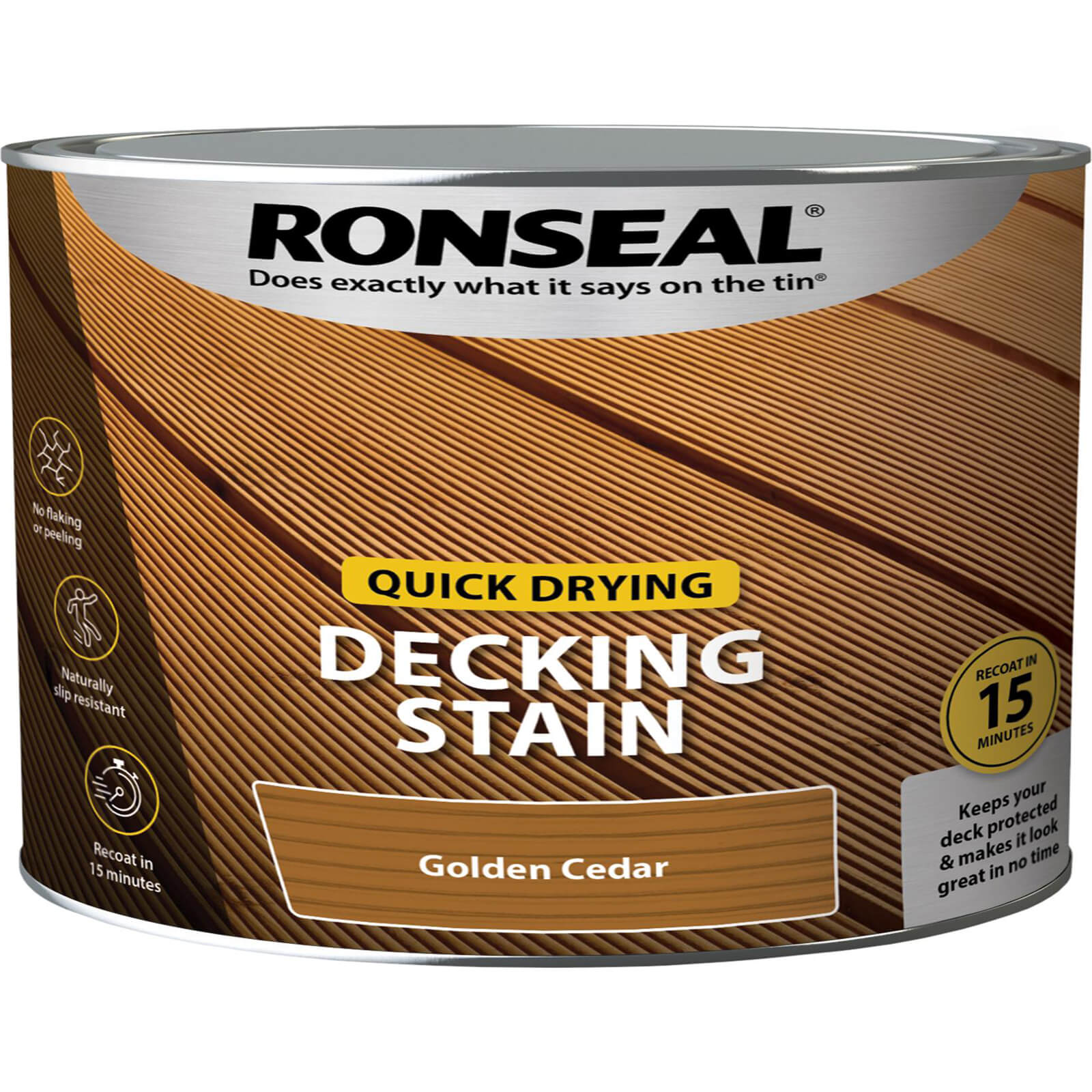 Ronseal Quick Drying Decking Stain 2.5l Golden Cedar
