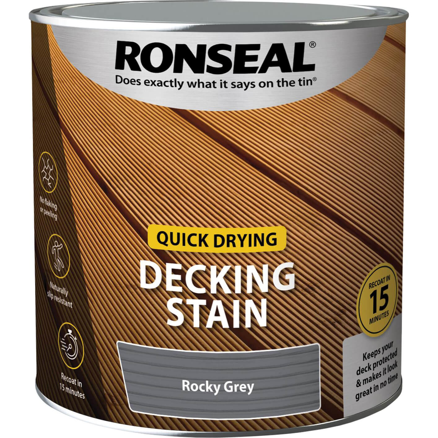 Ronseal Quick Drying Decking Stain 2.5l Rocky Grey