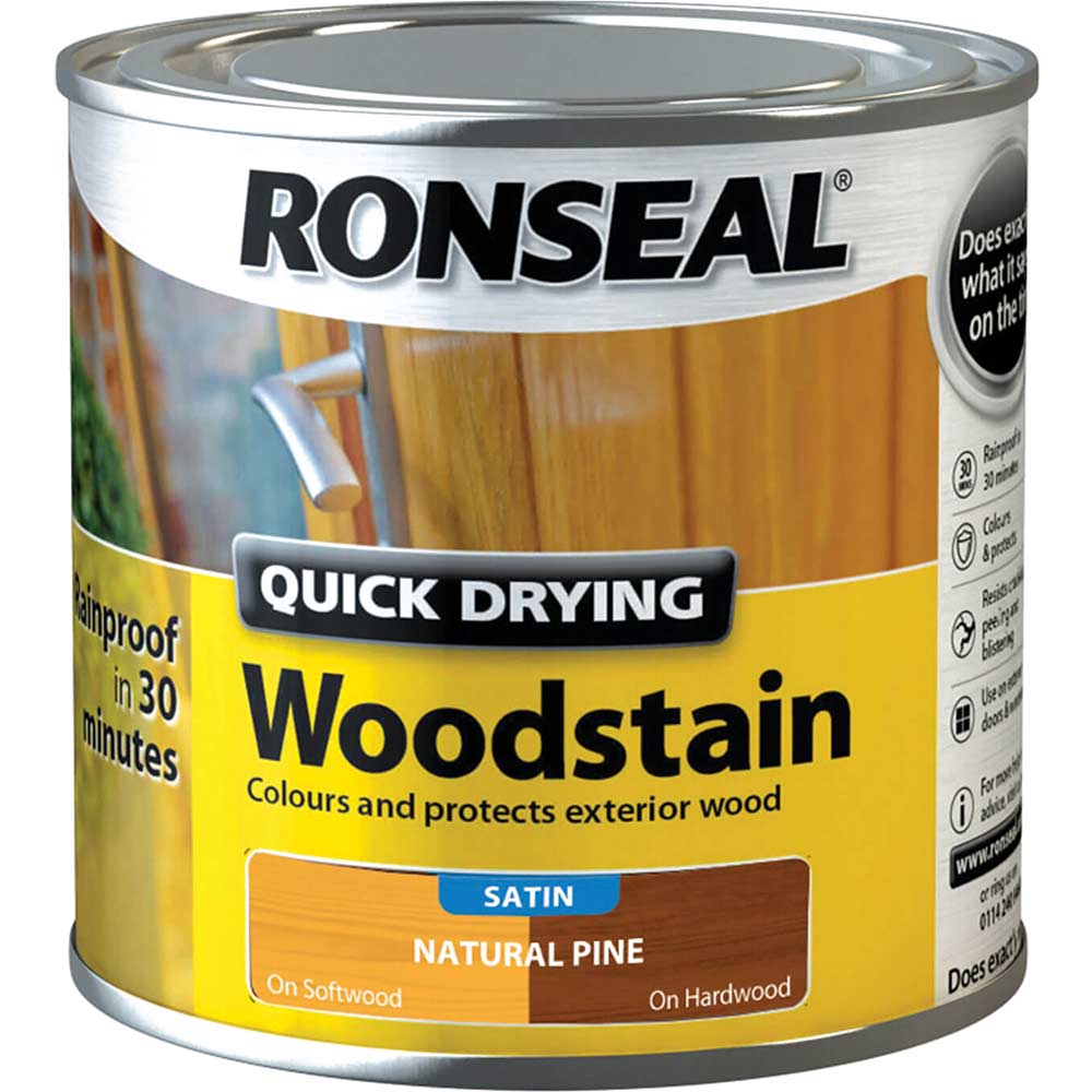 Photo of Ronseal Quick Dry Satin Woodstain Natural Pine 250ml