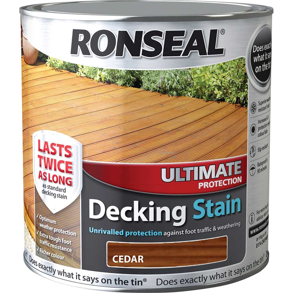 Photo of Ronseal Ultimate Protection Decking Stain Cedar 2.5l
