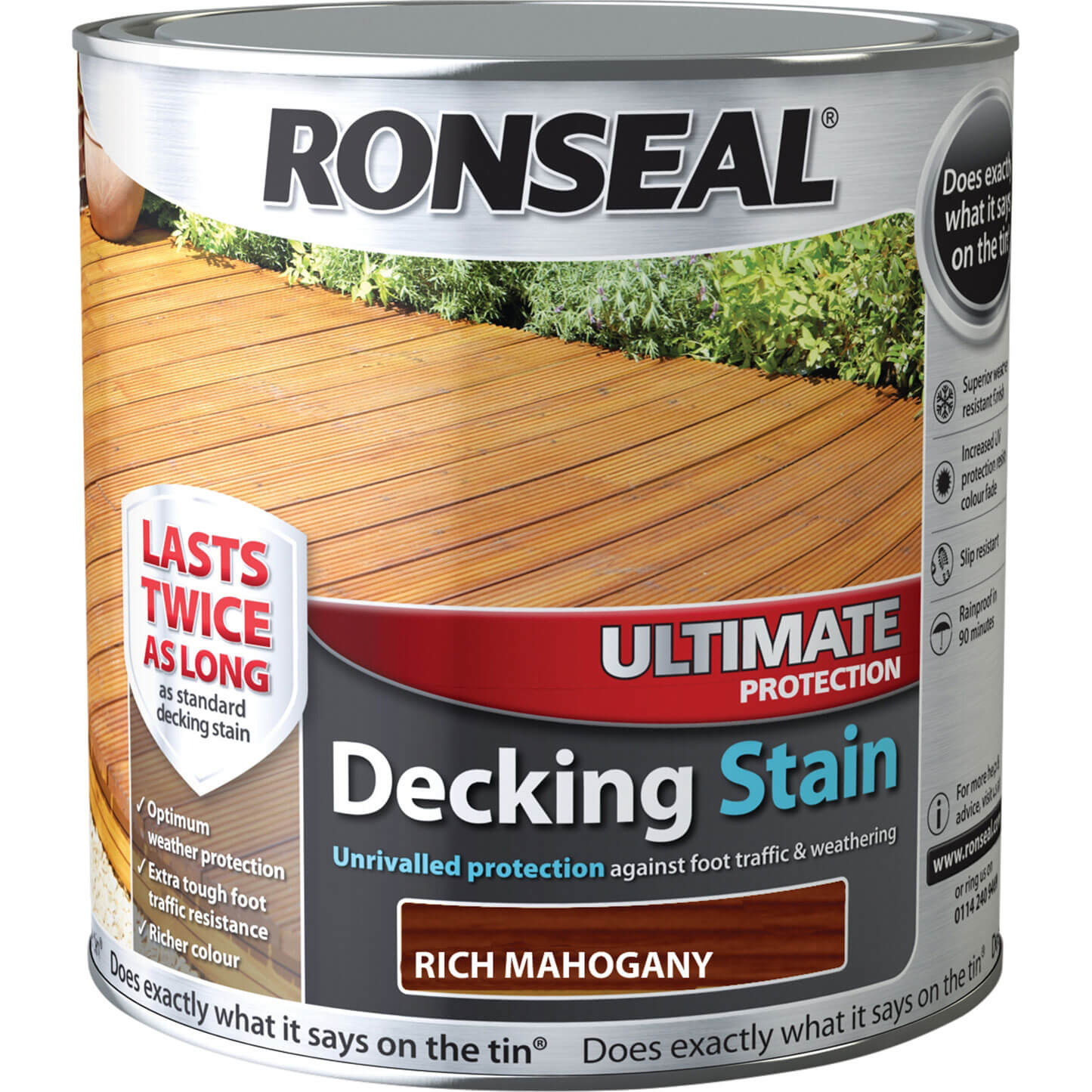 Ronseal Ultimate Protection Decking Stain Rich Mahogany 2.5l