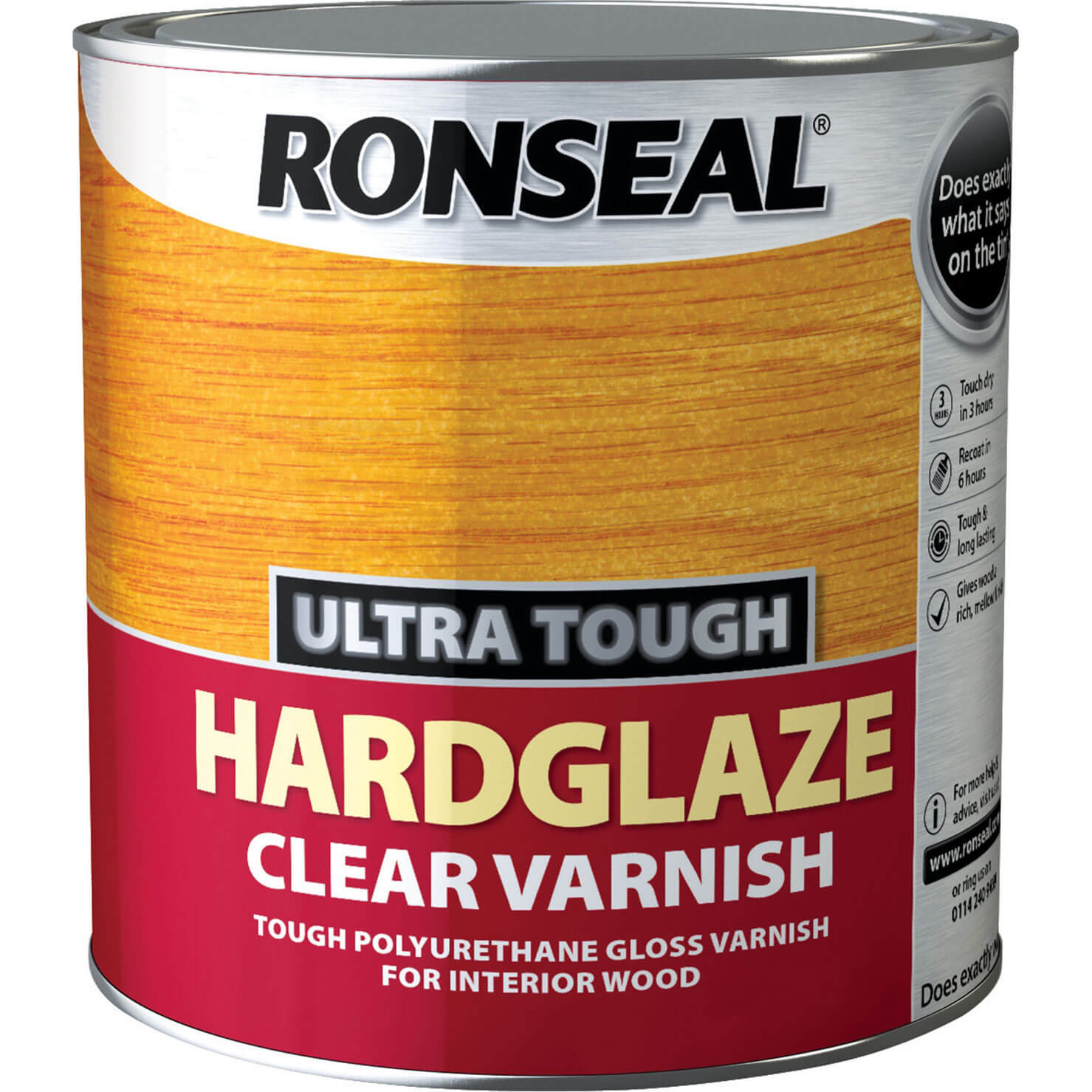Image of Ronseal Ultra Tough Internal Clear Hardglaze Varnish 2.5l