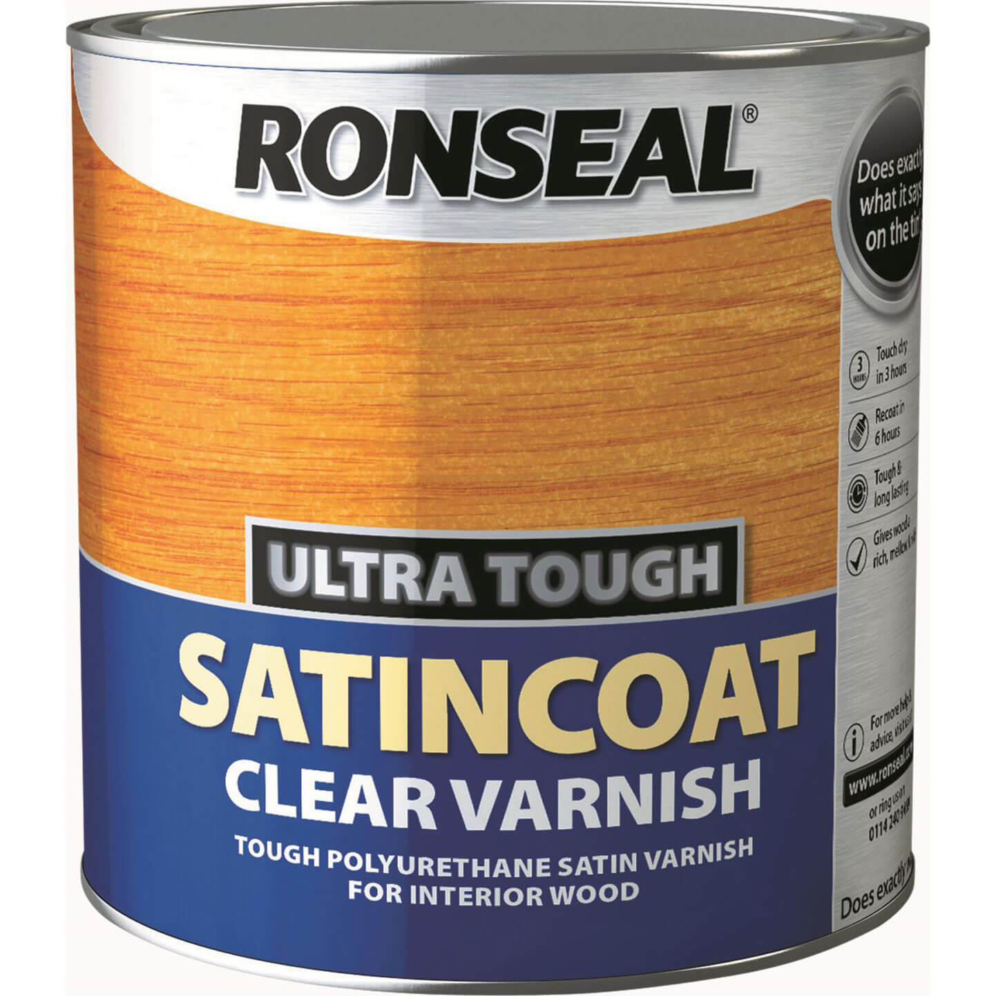 Ronseal Ultra Tough Internal Clear Satincoat Varnish 2.5l