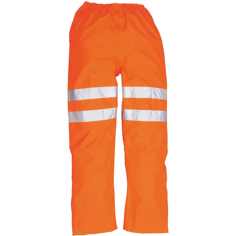 Photo of Oxford Weave 300d Class 2 Go/rt Hi Vis Traffic Trousers Orange 3xl