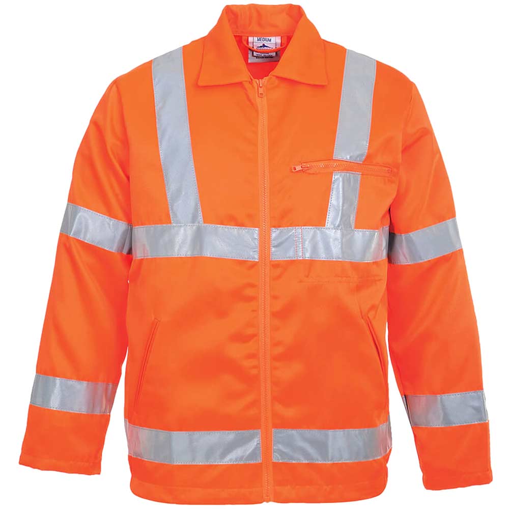 Photo of Portwest Class 3 Hi Vis Ris Polycotton Jacket Orange Xl