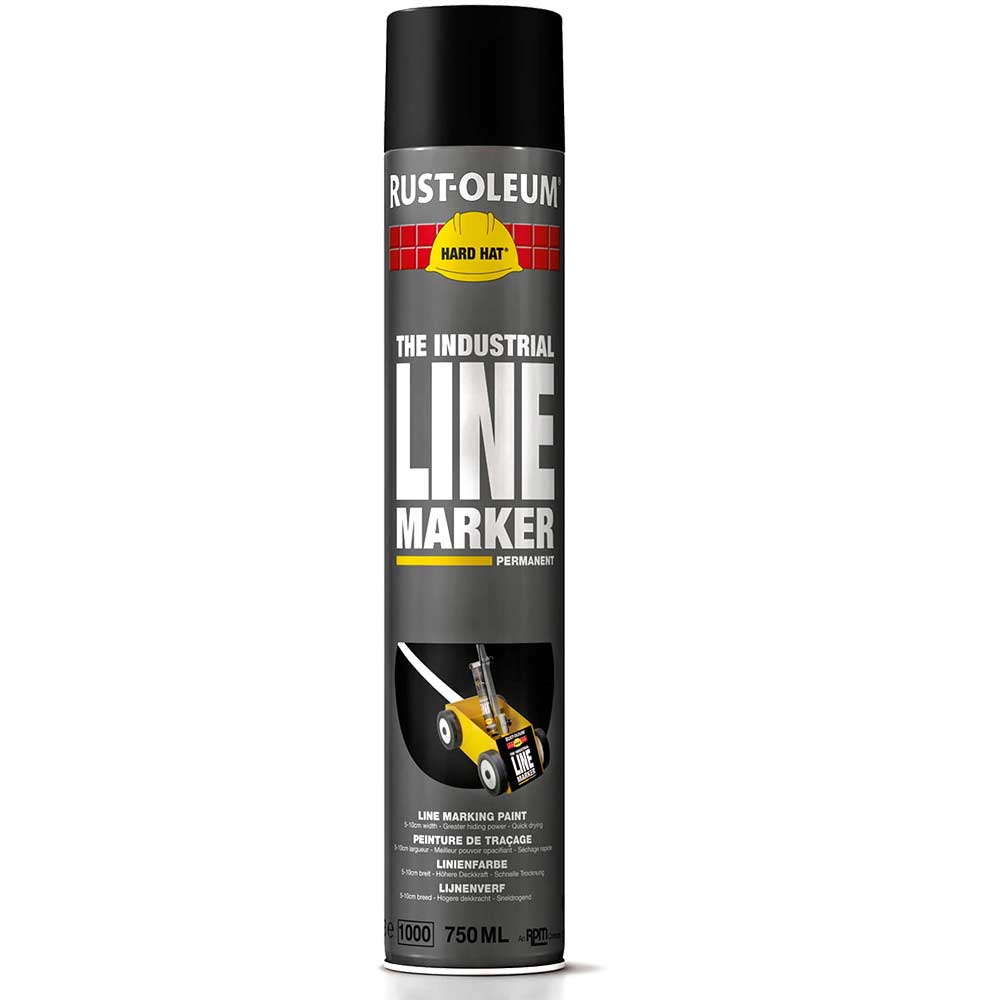 Photo of Rust Oleum Hard Hat Line Marking Spray Paint Black 750ml