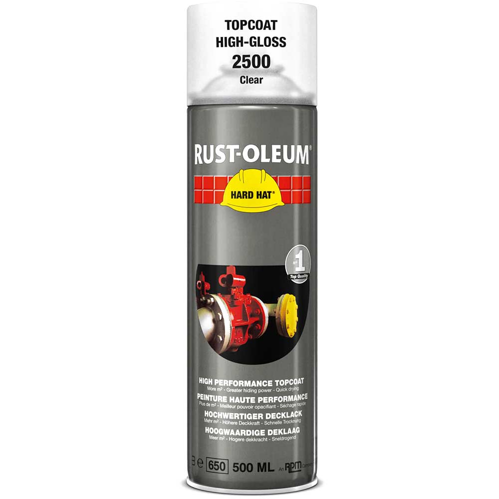 Image of Rust Oleum Hard Hat Transparent Spray Paint Transparent 500ml