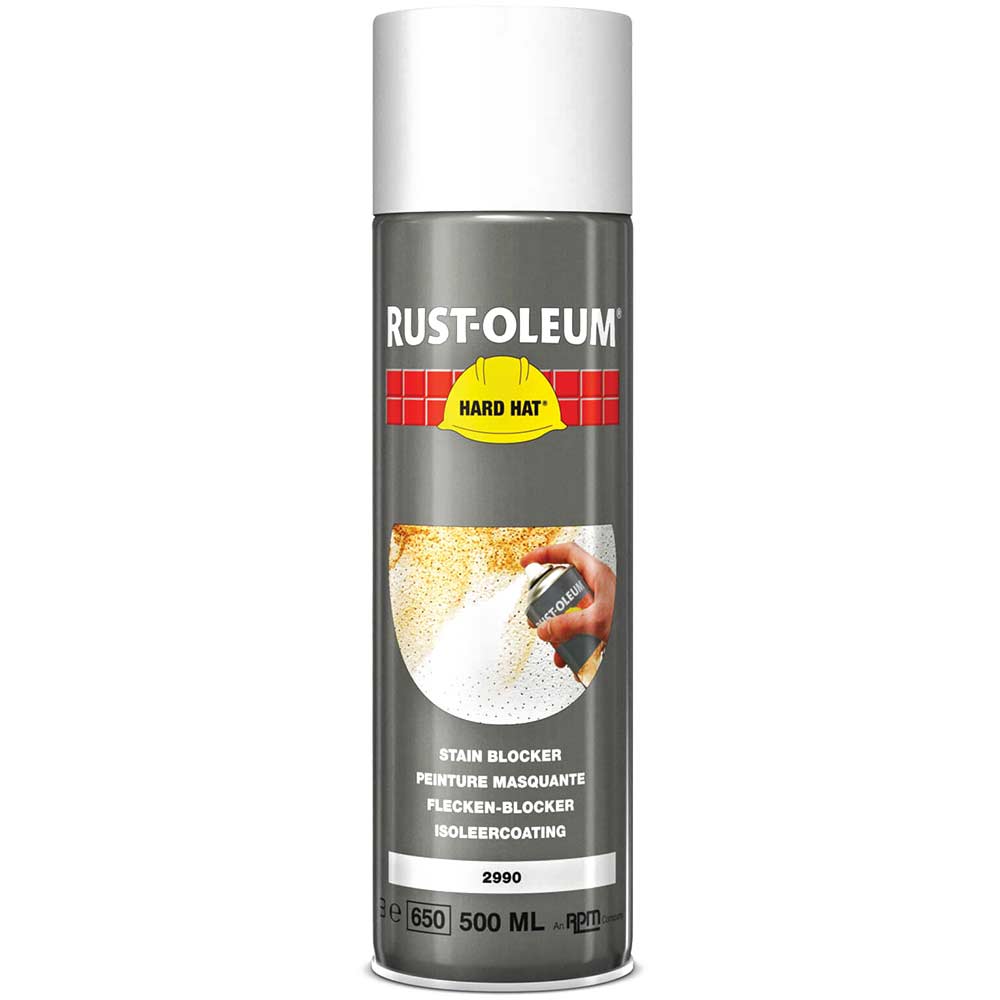 Image of Rust Oleum 2990 Stain Blocker Matt Spray Paint White 500ml