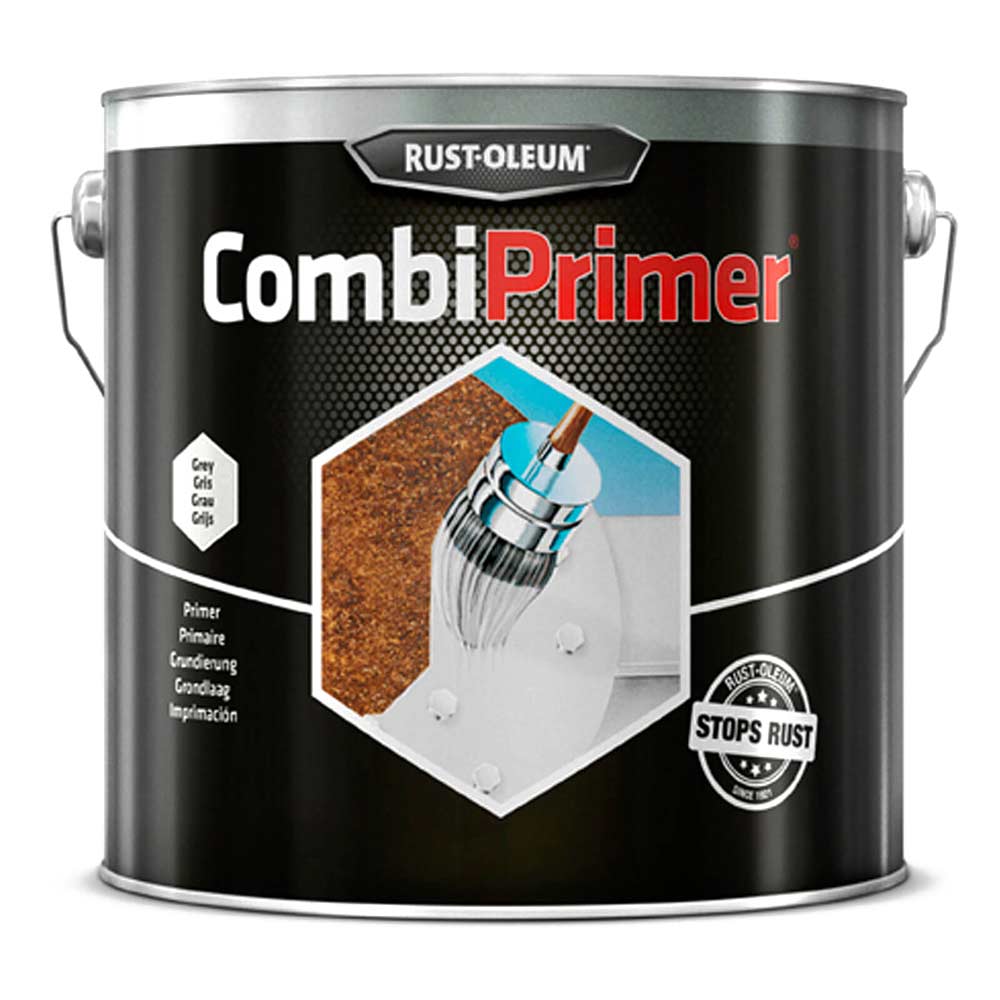 Image of Rust Oleum CombiPrimer Anti Rust Metal Primer Paint Grey 2.5l