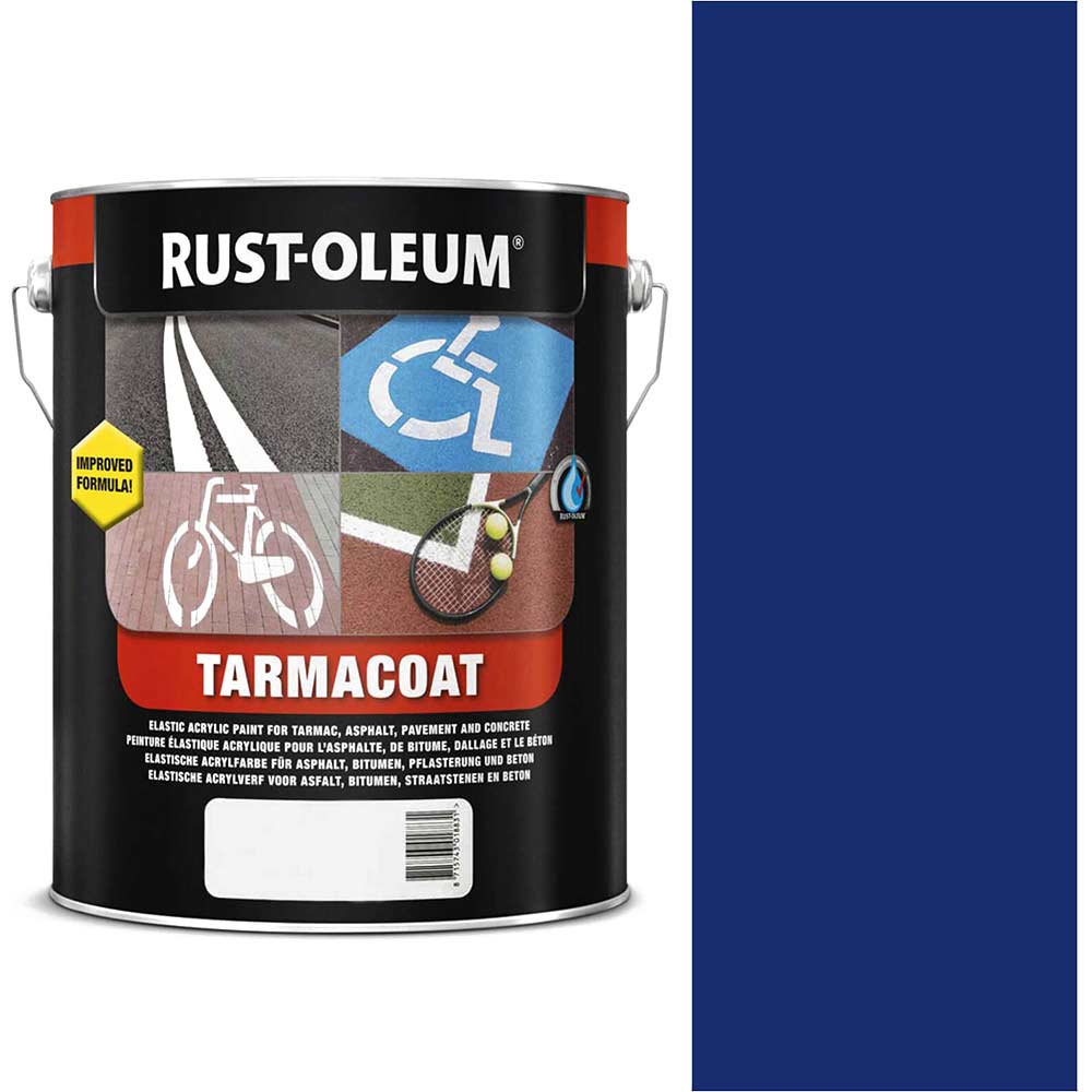 Photo of Rust Oleum Tarmacoat Rapid Curing Road Line Paint Traffic Blue 5l